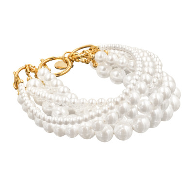 Oryginalna bransoleta z białymi perłami shell