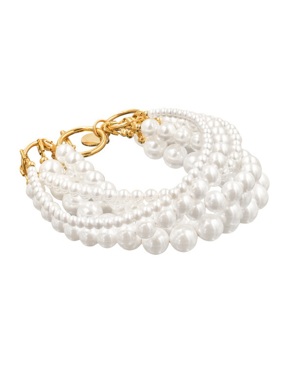 Oryginalna bransoleta z białymi perłami shell