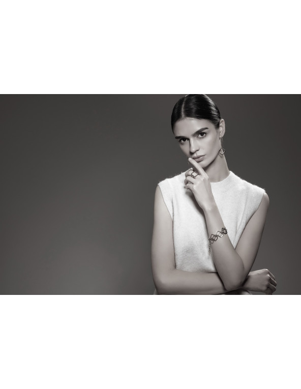 Długie kolczyki kwadraty ze srebra pr. 925