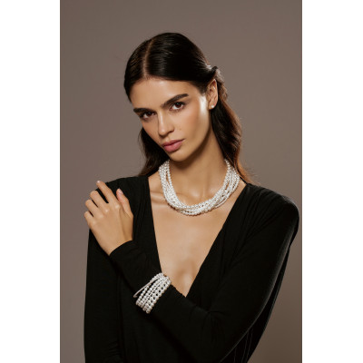 Oryginalna bransoleta z białymi perłami shell 2