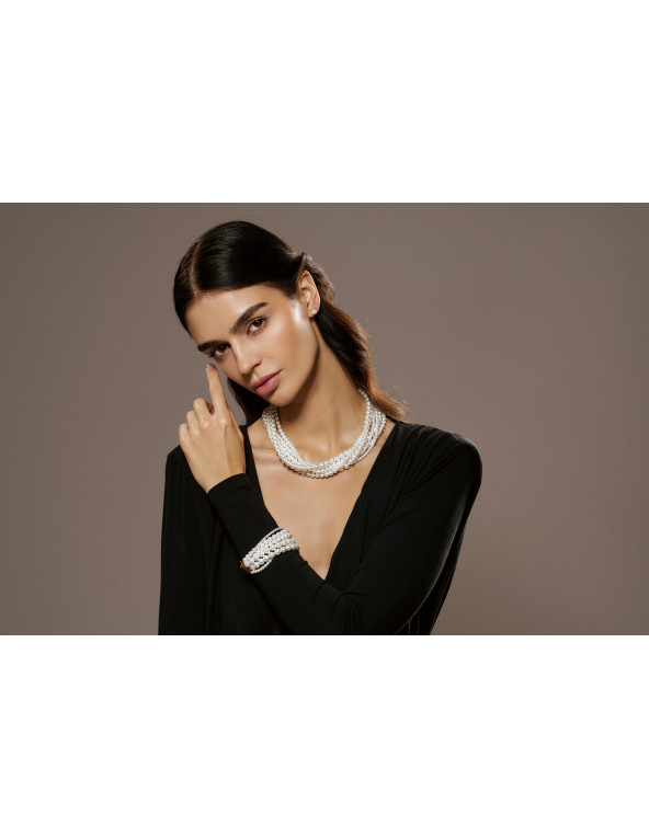 Oryginalna bransoleta z białymi perłami shell