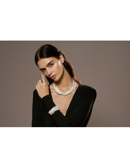 Oryginalna bransoleta z białymi perłami shell