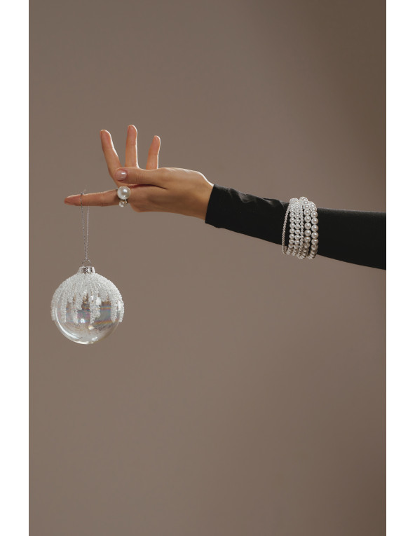 Oryginalna bransoleta z białymi perłami shell