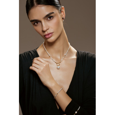 Delikatny naszyjnik z pereł typu shell oraz ozdobnej... 2