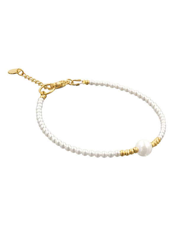 Subtelna bransoleta z delikatnych pereł typu shell