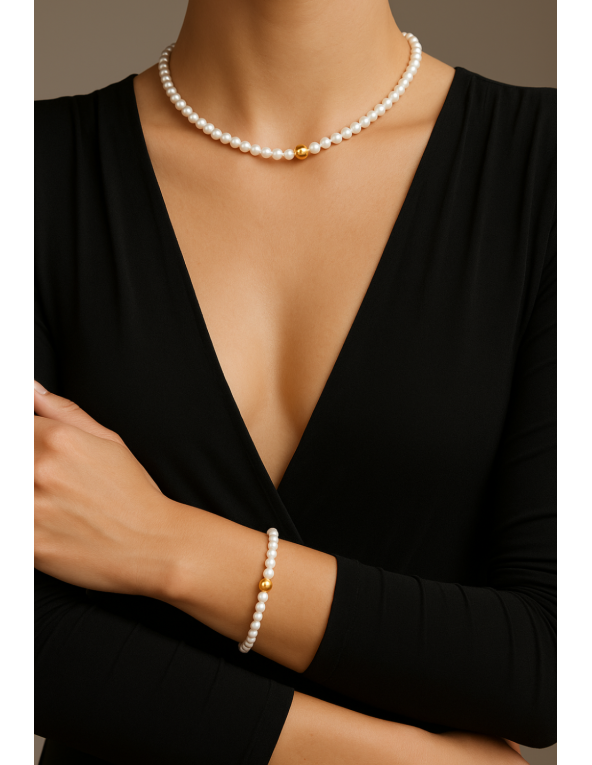 Delikatny naszyjnik z perłami shell
