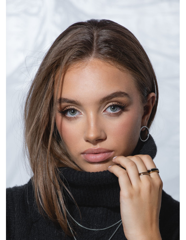 Zestaw delikatnych obrączek 3w1