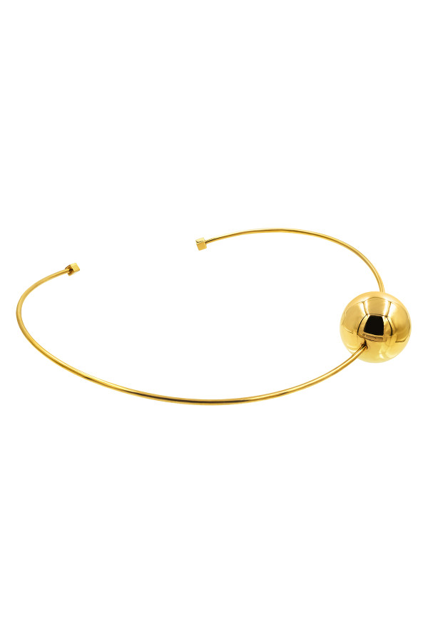 Modny pozłacany choker z dużą kulą