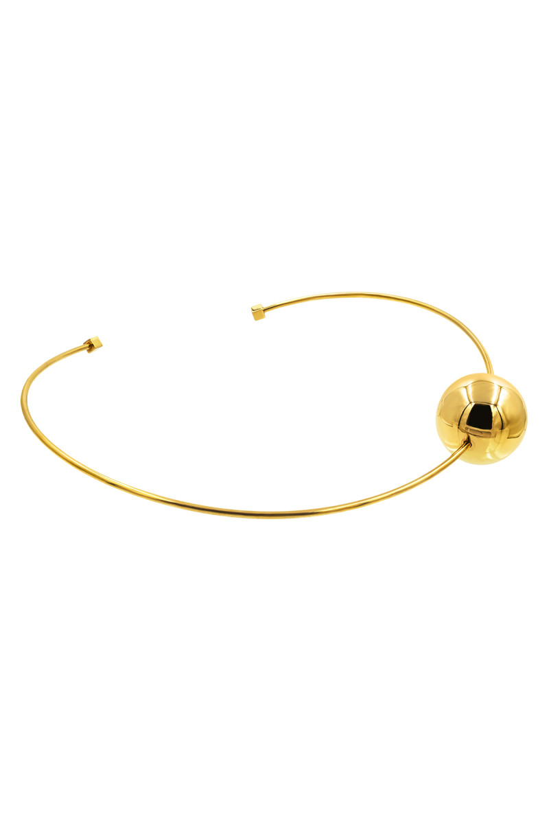 Modny pozłacany choker z dużą kulą