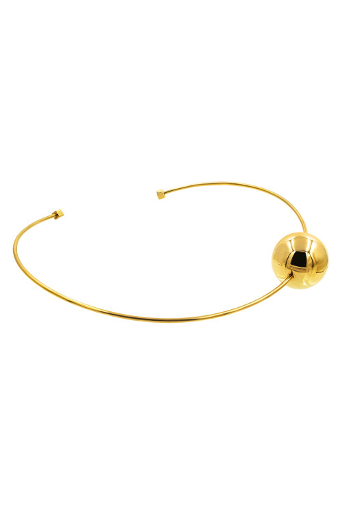 Modny pozłacany choker z dużą kulą