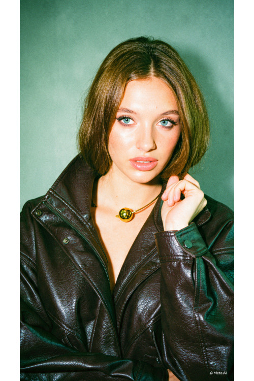 Modny pozłacany choker z dużą kulą