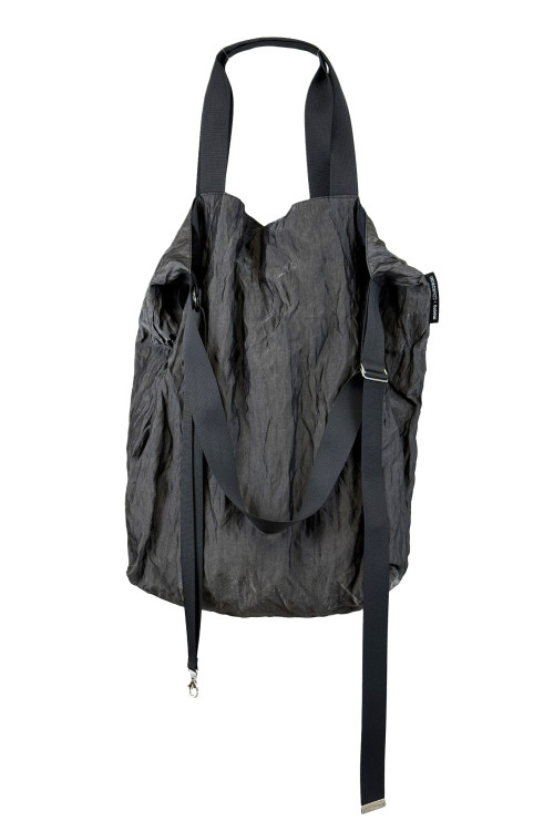 TWIN Gray | torba shopper gnieciony materiał z Włoch | moora.pl