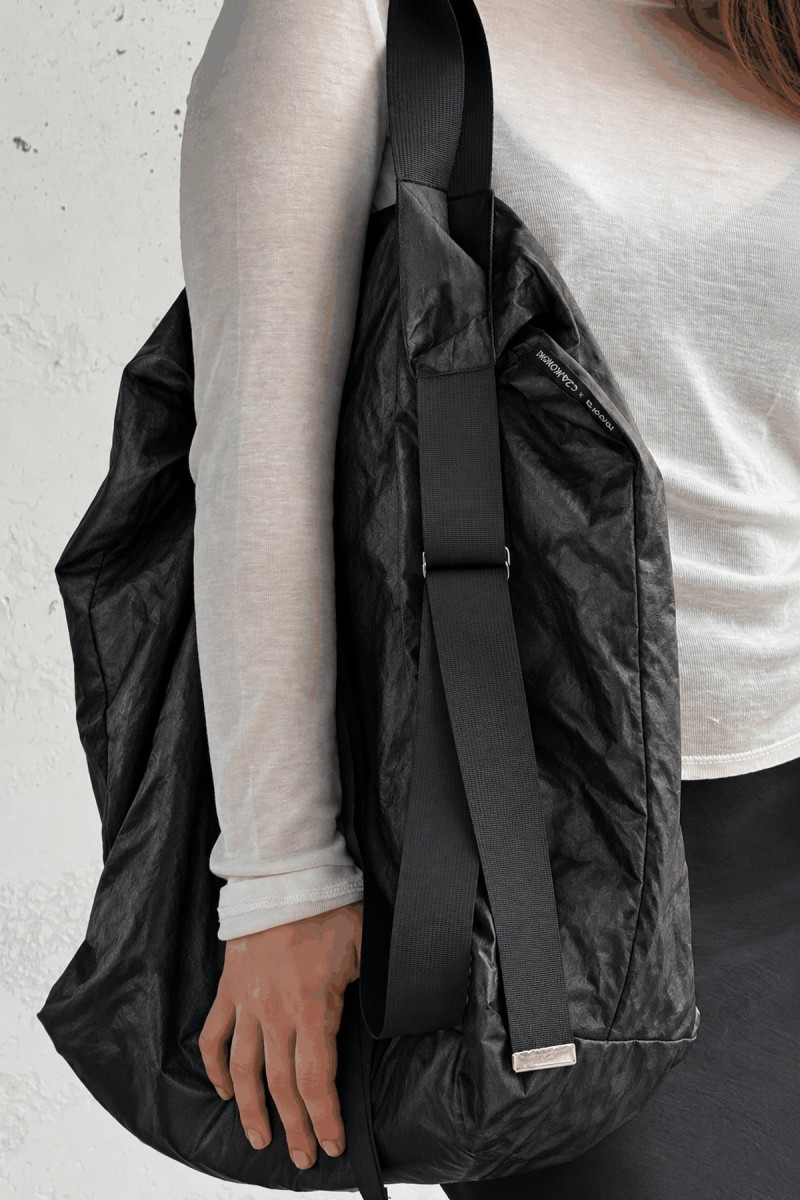 TWIN Gray | torba shopper gnieciony materiał z Włoch | moora.pl