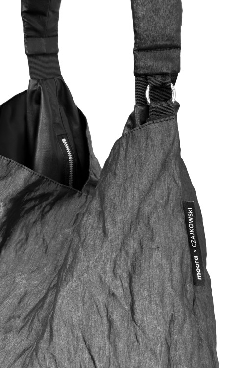 Torba SMART GRAY worek z włoskiego gniecionego nylonu | moora.pl
