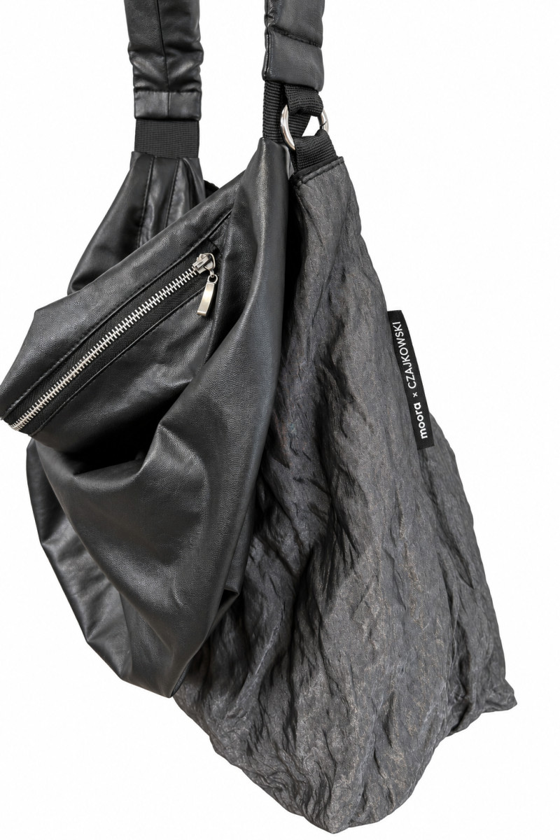 Torba SMART GRAY worek z włoskiego gniecionego nylonu | moora.pl