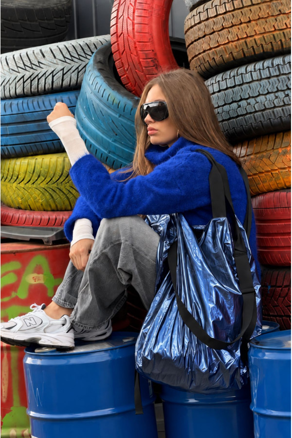 TWIN Metalic Blue | ultra lekka torba shopper | moora.pl 2