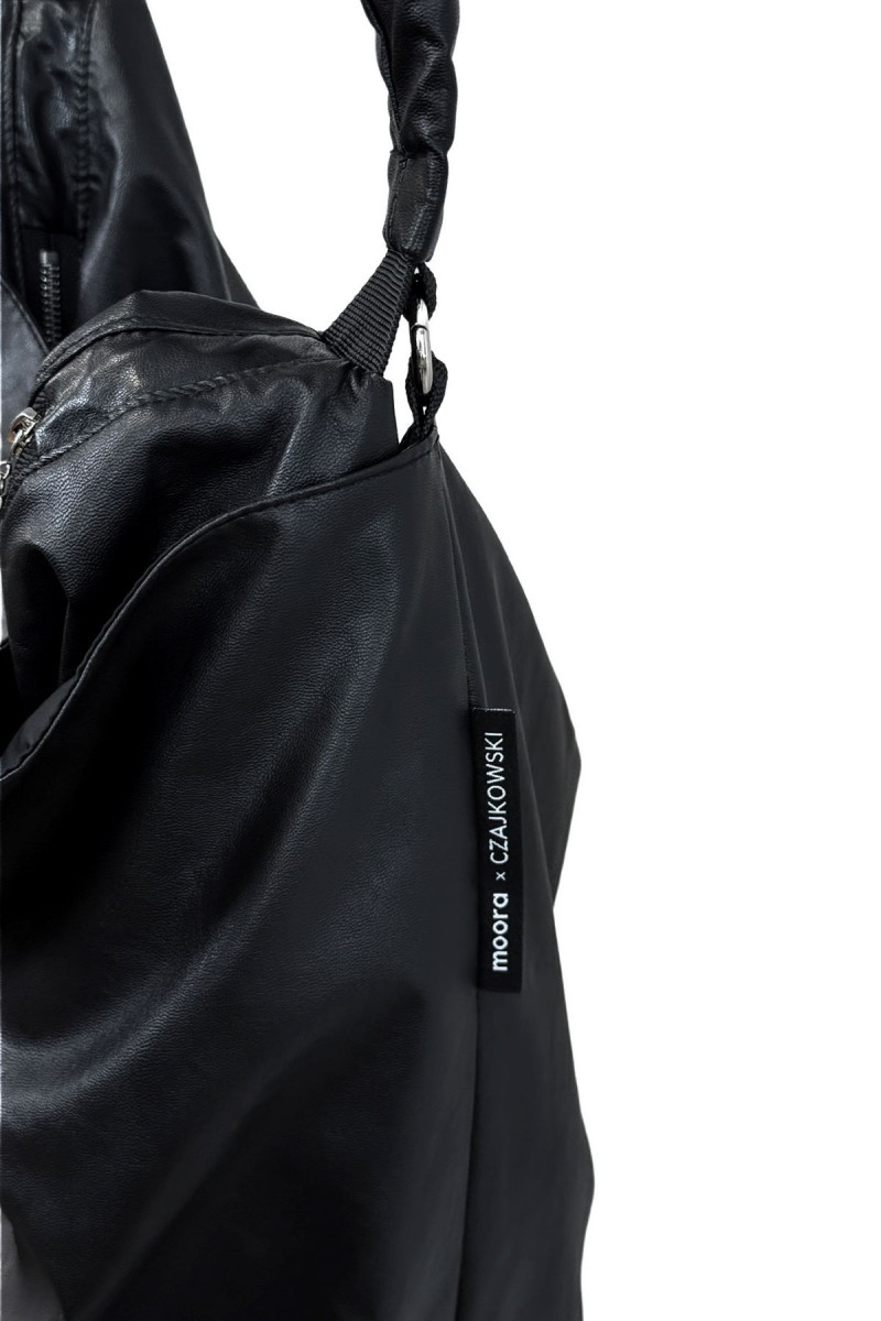Torba SMART BLACK MAT | worek i nerka z matowej eko skóry | moora.pl