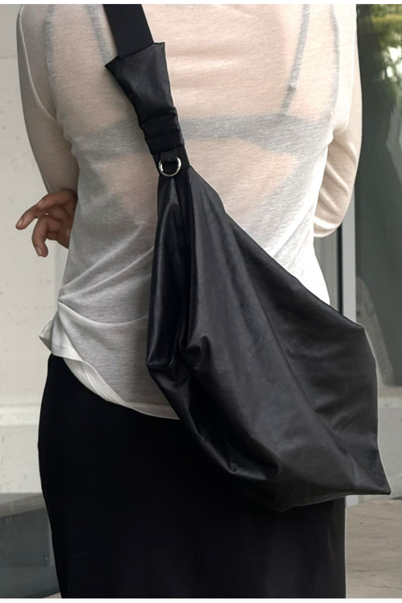 Torba SMART BLACK MAT | worek i nerka z matowej eko skóry | moora.pl