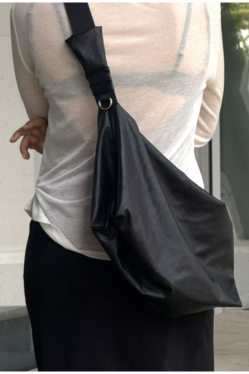 Torba SMART BLACK MAT | worek i nerka z matowej eko skóry | moora.pl