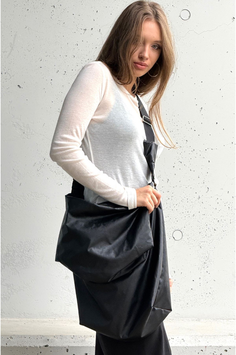 Torba SMART BLACK MAT | worek i nerka z matowej eko skóry | moora.pl
